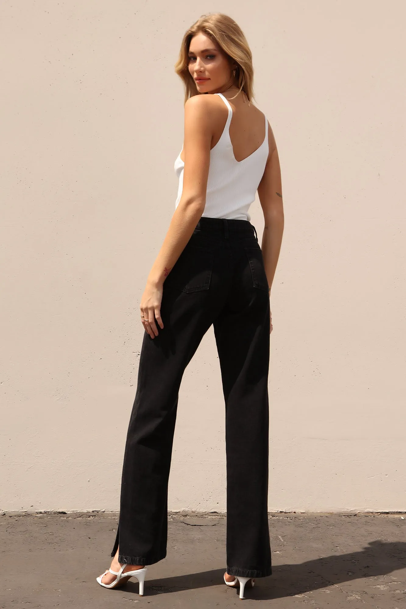 Adeline V Neck Tank Top - Cream