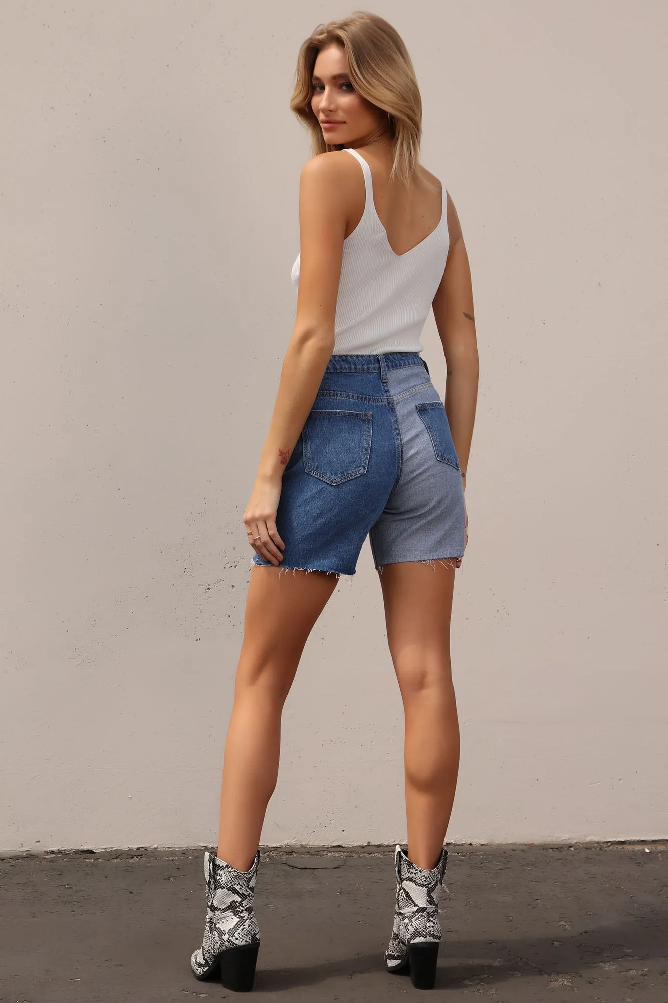 Adeline V Neck Tank Top - Grey