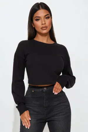 Anna Long Sleeve Top - Black