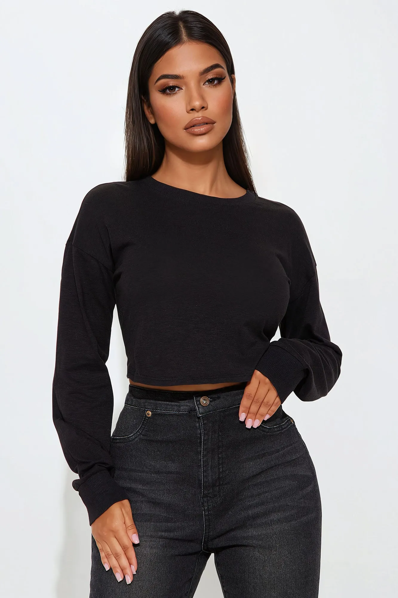 Anna Long Sleeve Top - Black