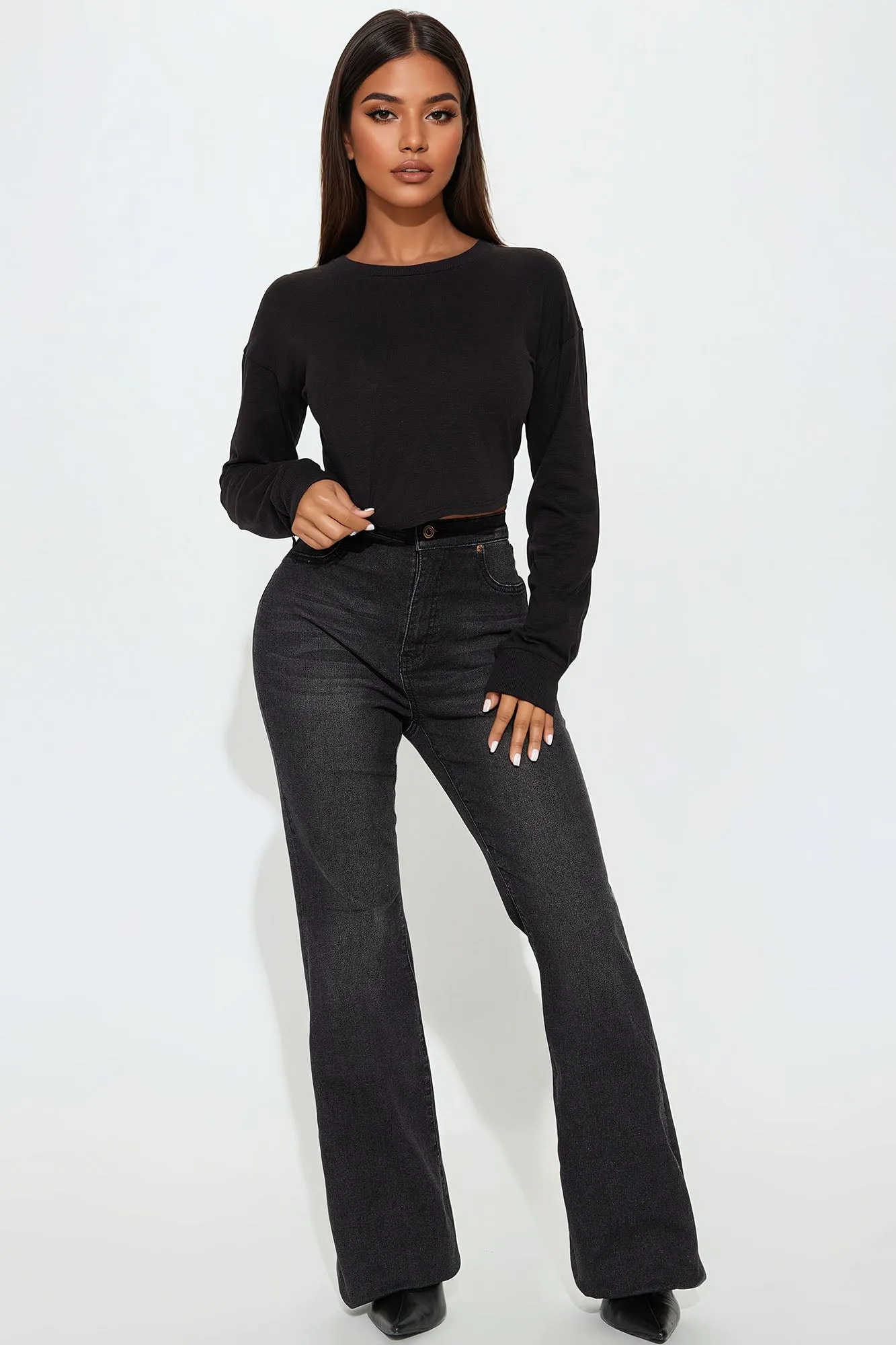 Anna Long Sleeve Top - Black