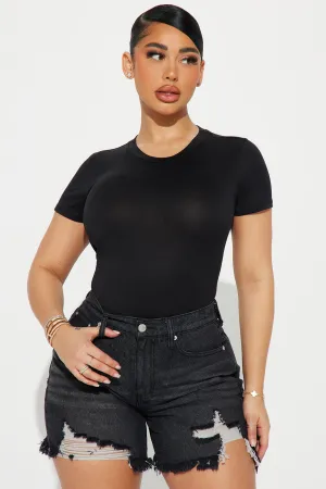Aria Crew Neck Tee - Black