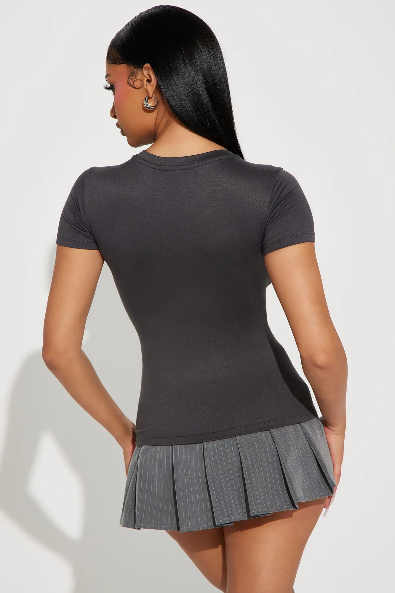 Aria Crew Neck Tee - Charcoal