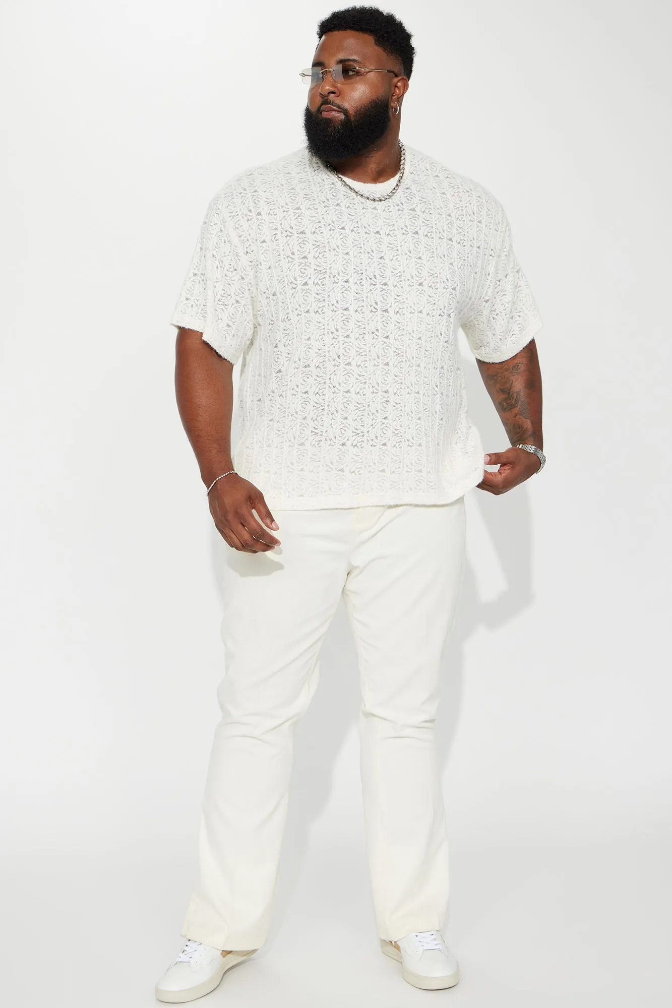 At First Glance Short Sleeve Crew Tee - Cream