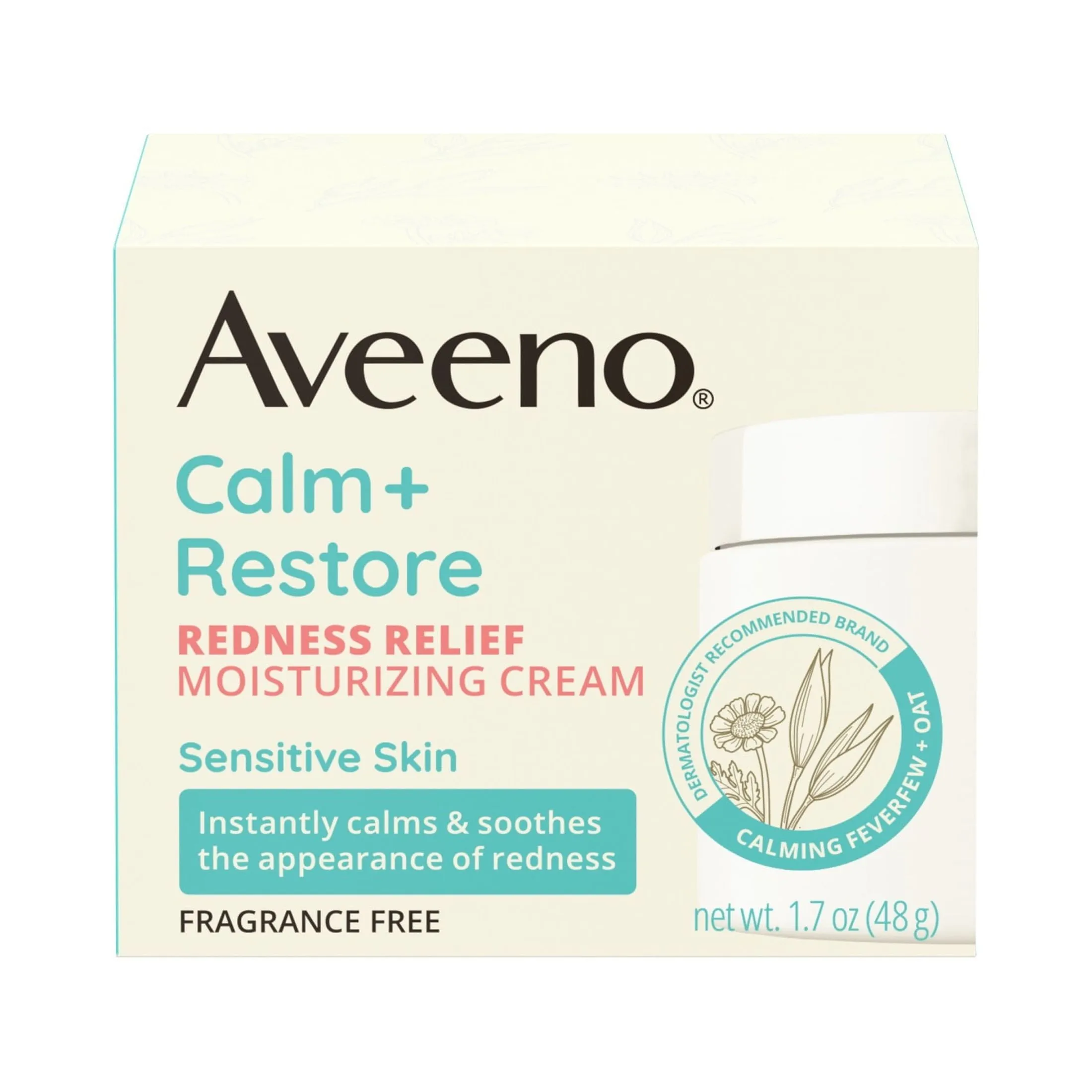 Aveeno Calm   Restore Redness Relief Cream, Face Moisturizer, 1.7 oz
