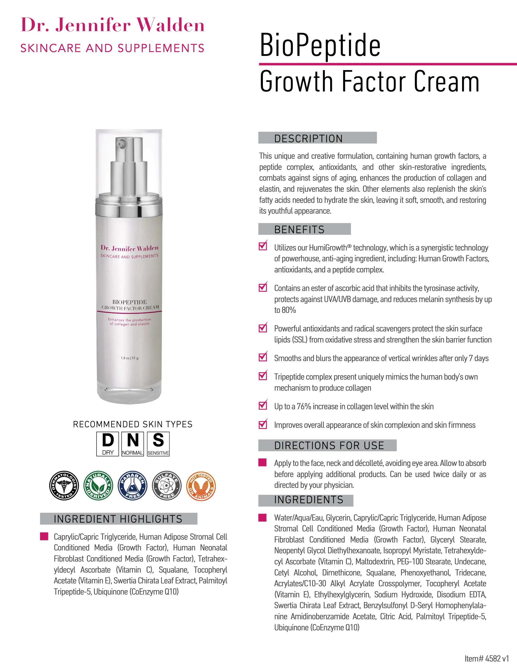 Biopeptide Growth Factor Cream