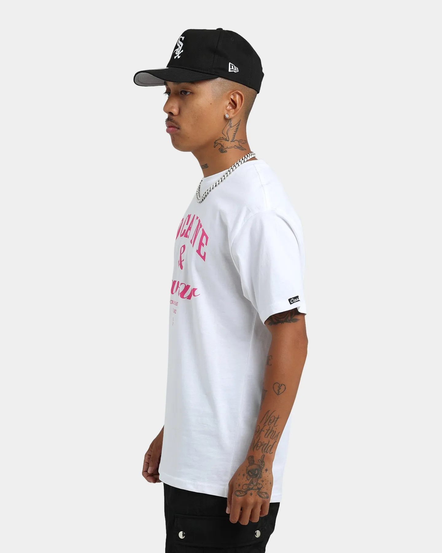 Crooks & Castles Cocaine & Caviar Short Sleeve T-Shirt White/Pink