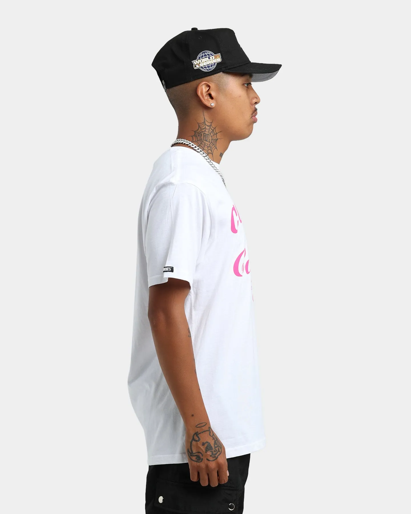 Crooks & Castles Cocaine & Caviar Short Sleeve T-Shirt White/Pink