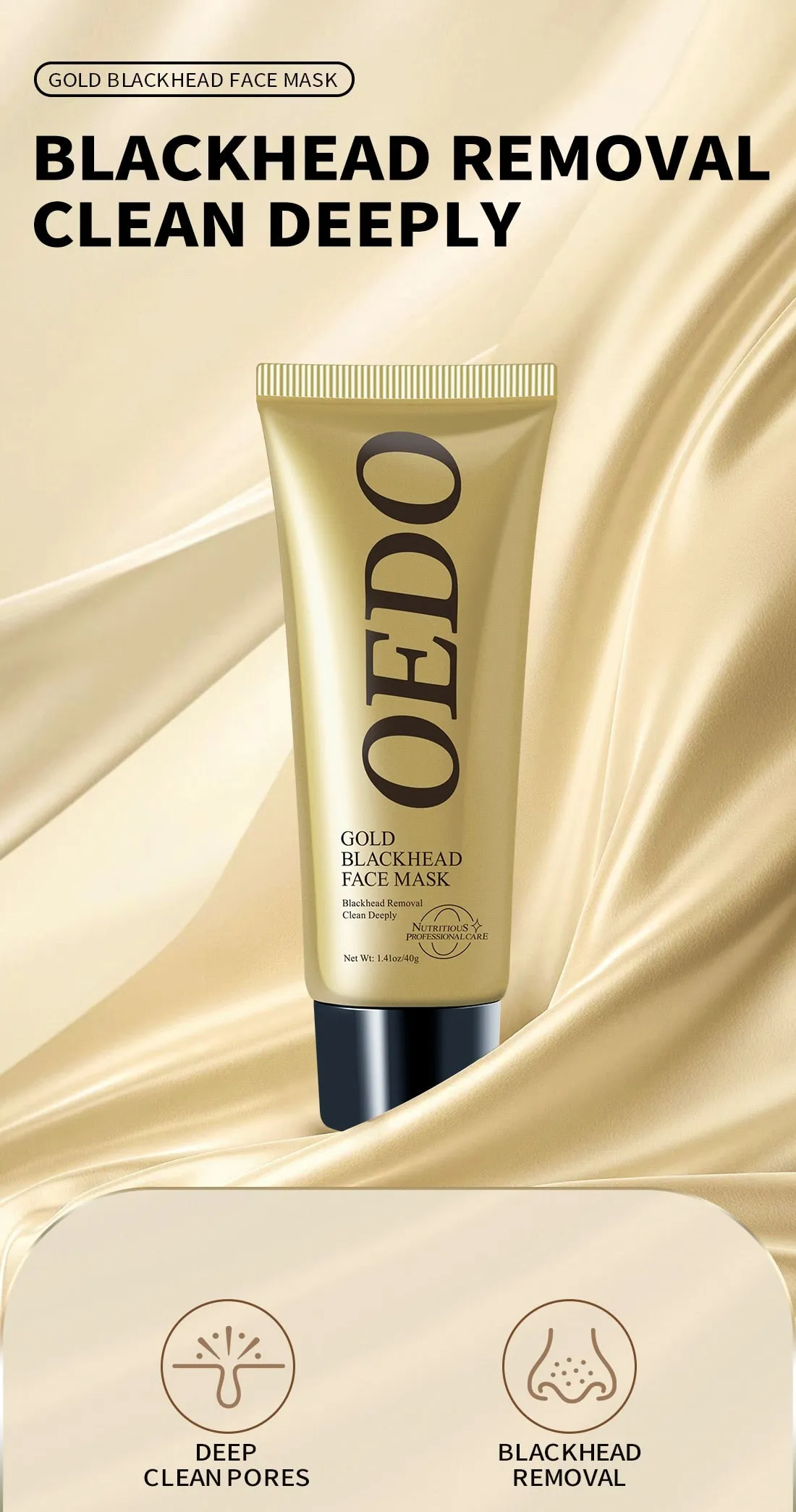 Gold Remove Blackhead Peel Mask Shrink Pore Improve Rough Cosmetics Skin Acne Treatment Facial Moisturizing Cream Beauty Health