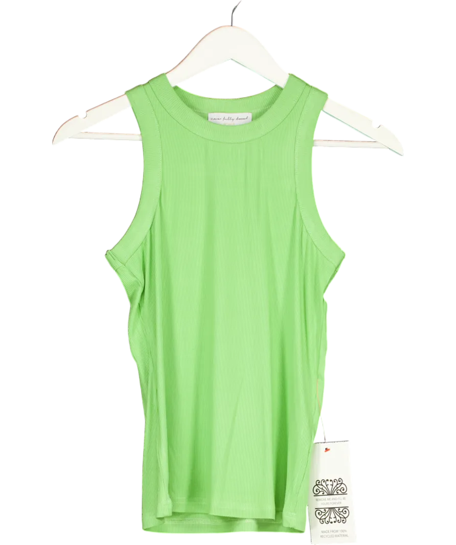 Never Fully Dressed Green Ribbed Tank Top UK M