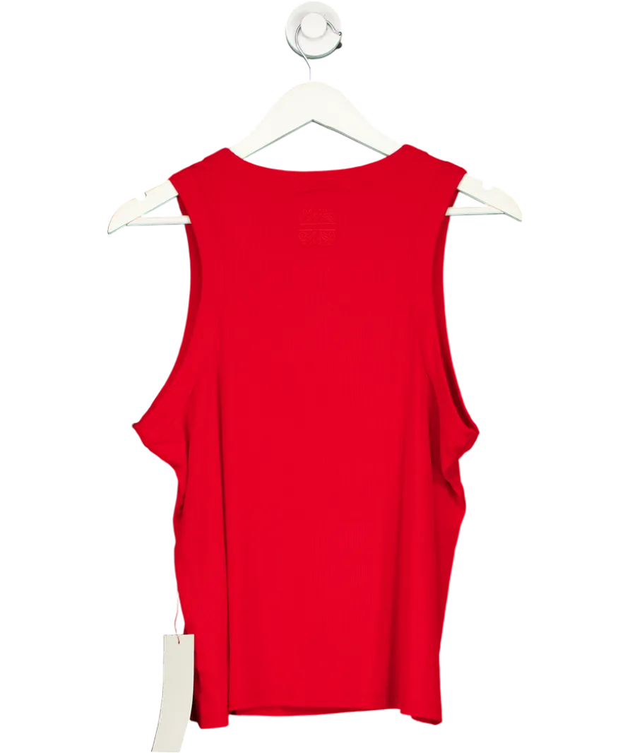 Never Fully Dressed Red Ribbed Tank Top UK XL