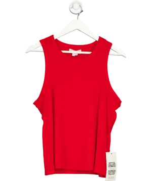 Never Fully Dressed Red Ribbed Tank Top UK XL