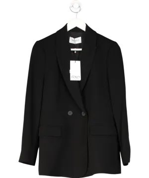 THE FOLD Black Clever Crepe Knighton Jacket UK 10